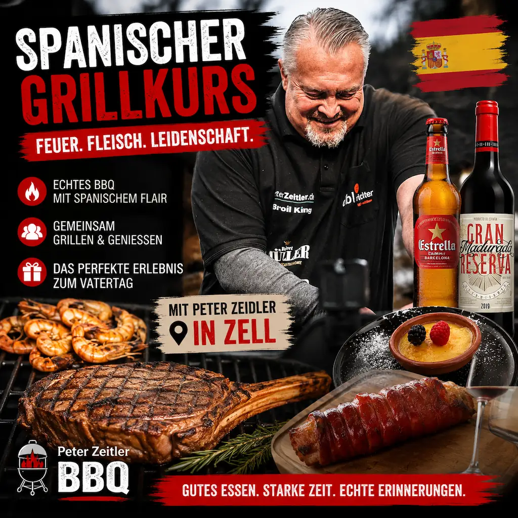 Spanisches Grillseminar Schweinfurt: Gambas, Paella & Iberico 1 spanisches grillseminar mit grillmeister peter zeitler in zell